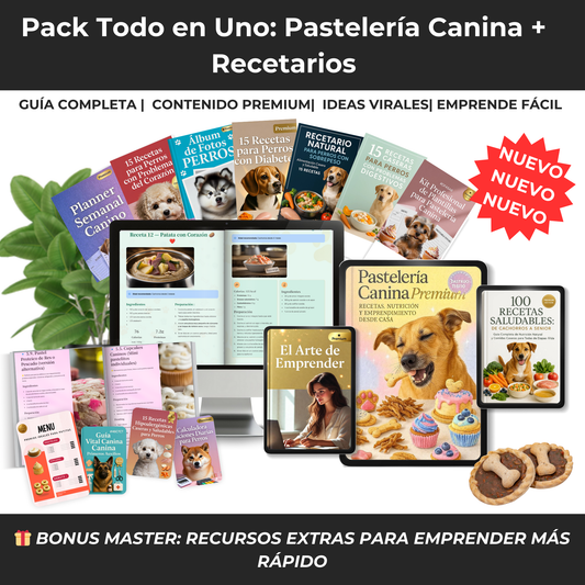🔥Pack : Pastelería Canina + Recetario Saludable — Aprende, Domina y Transforma tu Pasión por Menos de $1/Día en tan solo 7 Días!